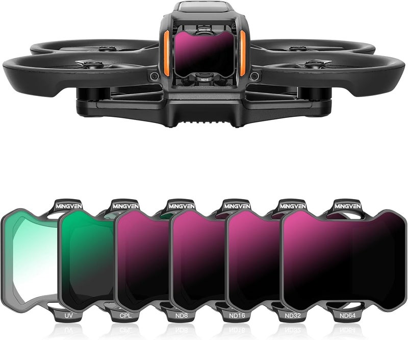 MINGVEN Avata 2 ND Filters, UV + CPL + ND Filters Set Camera Lens for DJI Avata 2 Drone Accessories - 6 Pack (CPL, UV, ND8, ND16, ND32, ND64) - Image 1